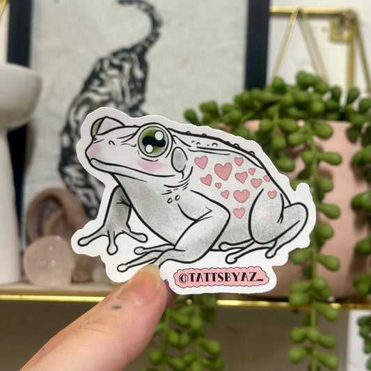 Heart frog sticker!